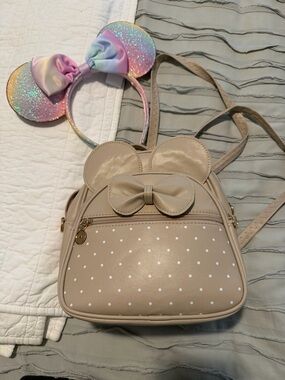 Disney Beige Polka Dot Minnie Ear Backpack